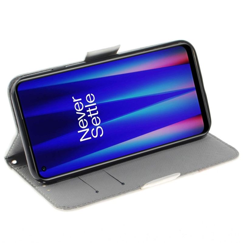 Læder Cover OnePlus Nord 2T 5G Med Snor Thong Katte
