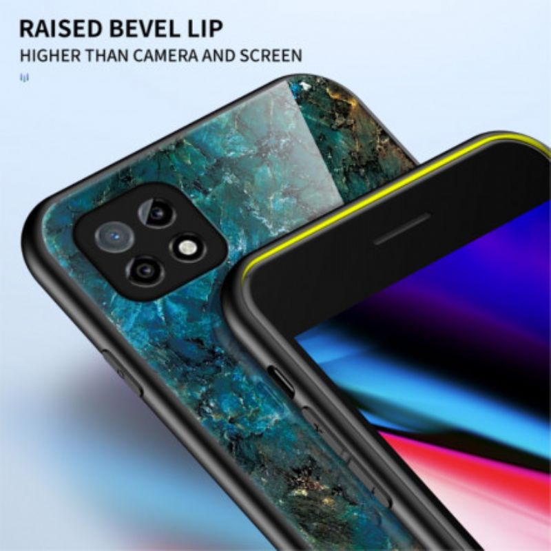 Cover Realme C21 Marmorfarver Hærdet Glas