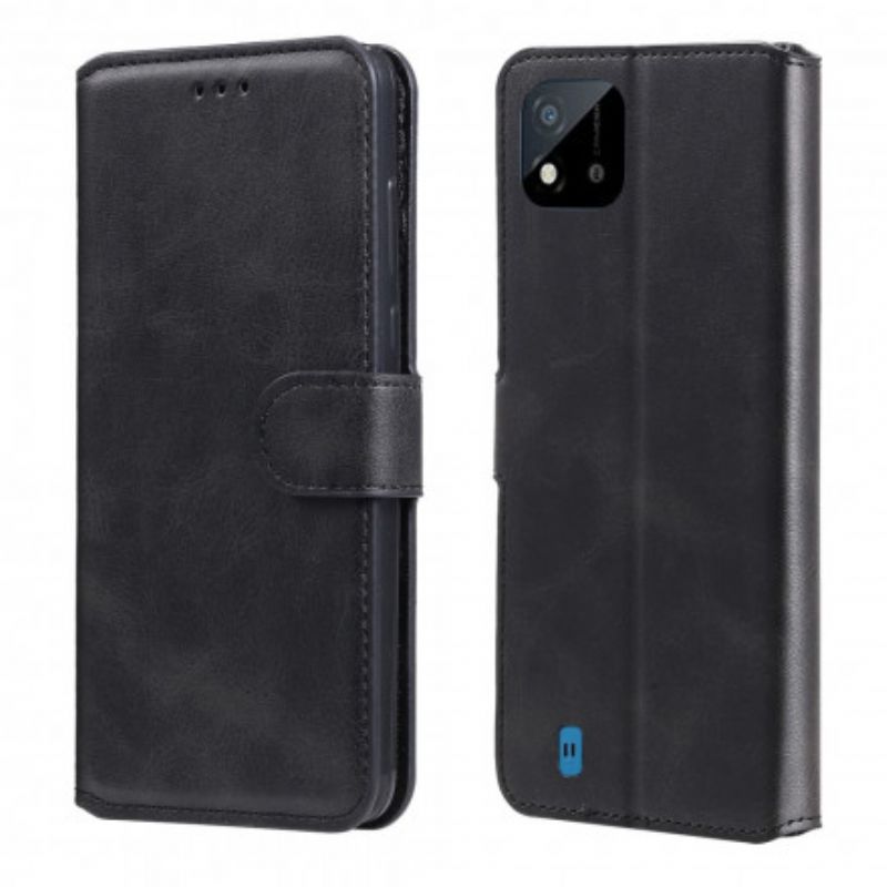 Læder Cover Realme C21 Faux Læder Nye Farver