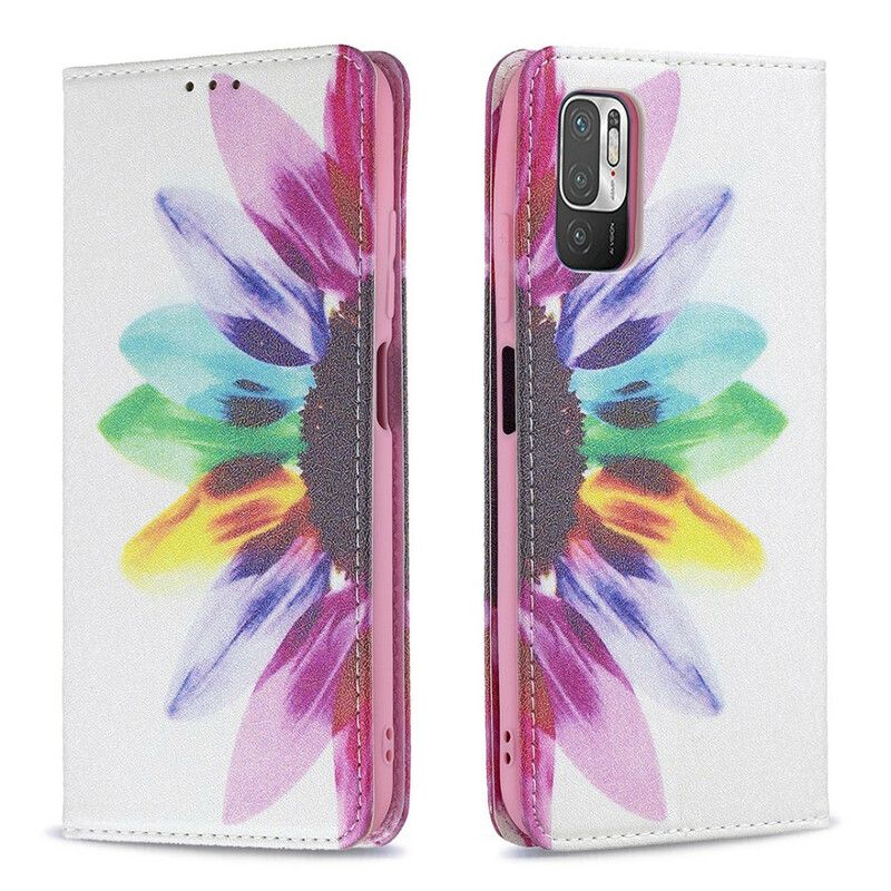 Cover Xiaomi Redmi Note 10 5G / Poco M3 Pro 5G Flip Cover Akvarelblomst
