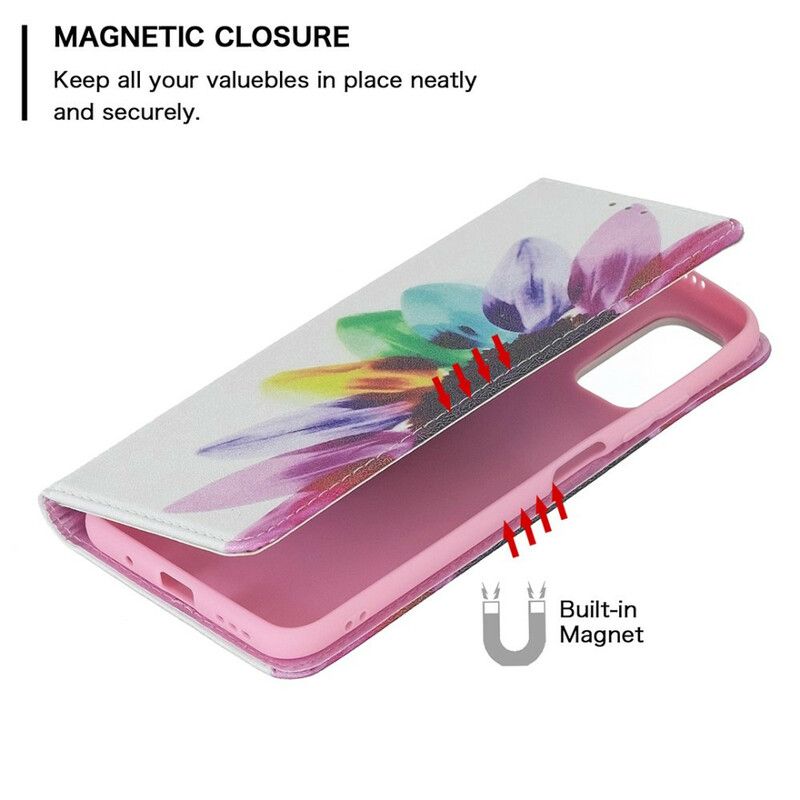 Cover Xiaomi Redmi Note 10 5G / Poco M3 Pro 5G Flip Cover Akvarelblomst