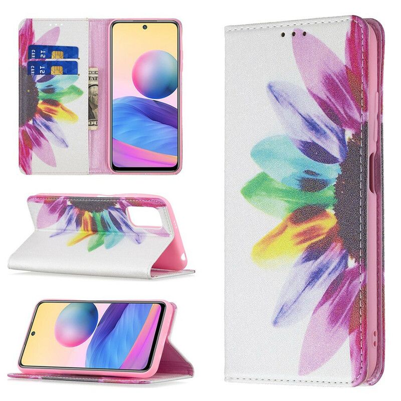 Cover Xiaomi Redmi Note 10 5G / Poco M3 Pro 5G Flip Cover Akvarelblomst