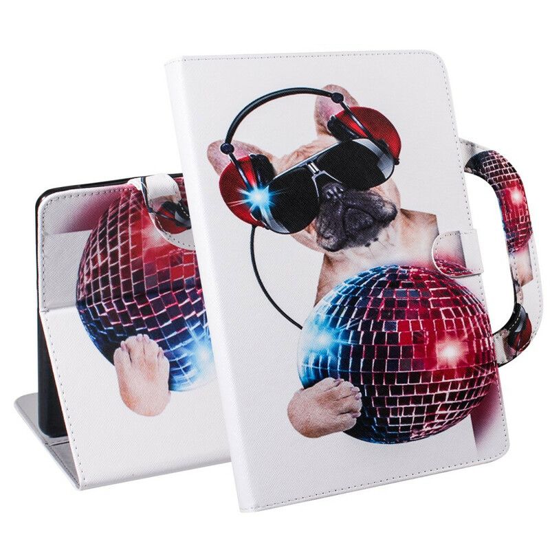 Flip Cover Samsung Galaxy Tab S6 Lite Funky Hund Med Håndtag