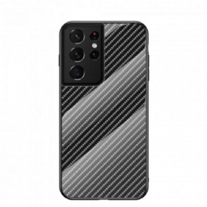 Cover Samsung Galaxy S21 Ultra 5G Kulfiber Hærdet Glas