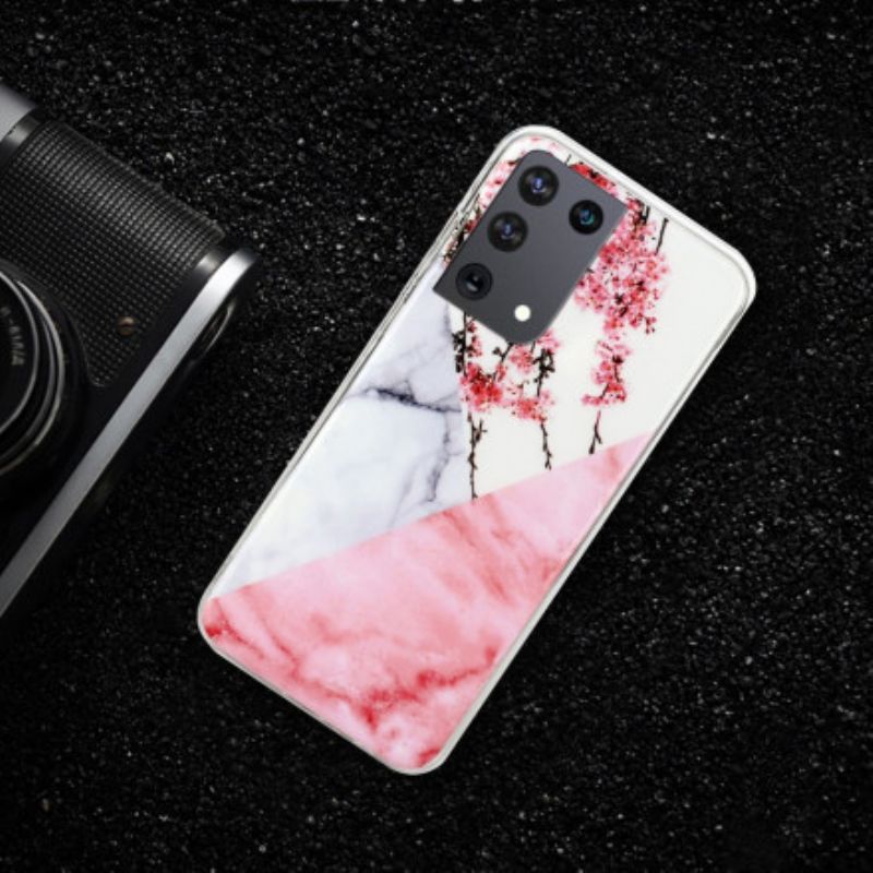 Cover Samsung Galaxy S21 Ultra 5G Marmoreret Blommeblomst