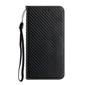 Cover Samsung Galaxy S21 Ultra 5G Med Snor Flip Cover Kulfiberrem