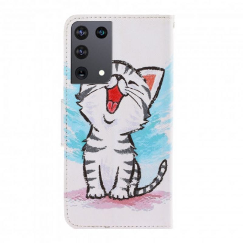 Flip Cover Samsung Galaxy S21 Ultra 5G Med Snor Stropfarvet Killing