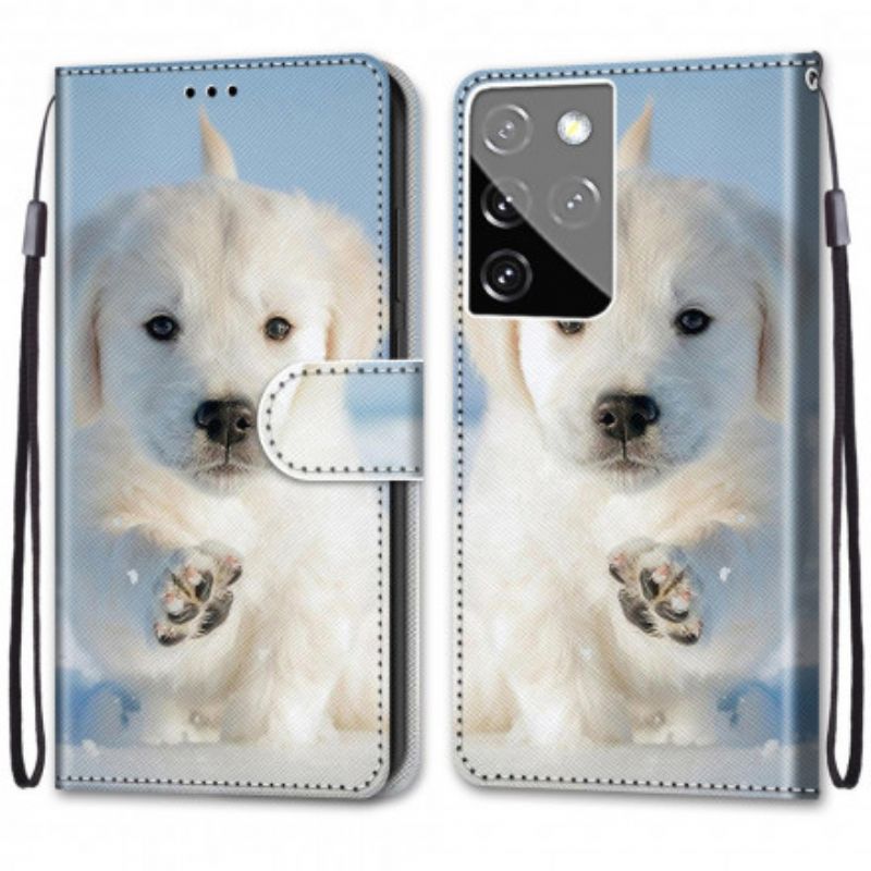 Flip Cover Samsung Galaxy S21 Ultra 5G Sød Hund