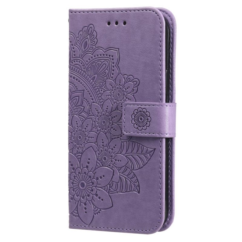 Læder Cover Samsung Galaxy S21 Ultra 5G Blomstermandala