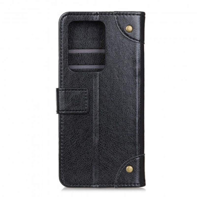 Læder Cover Samsung Galaxy S21 Ultra 5G Vintage Nappa Lædereffekt