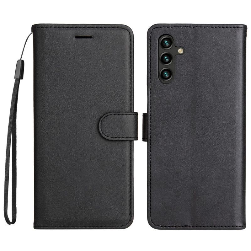 Flip Cover Samsung Galaxy A13 5G Med Snor Ensfarvet Serierem