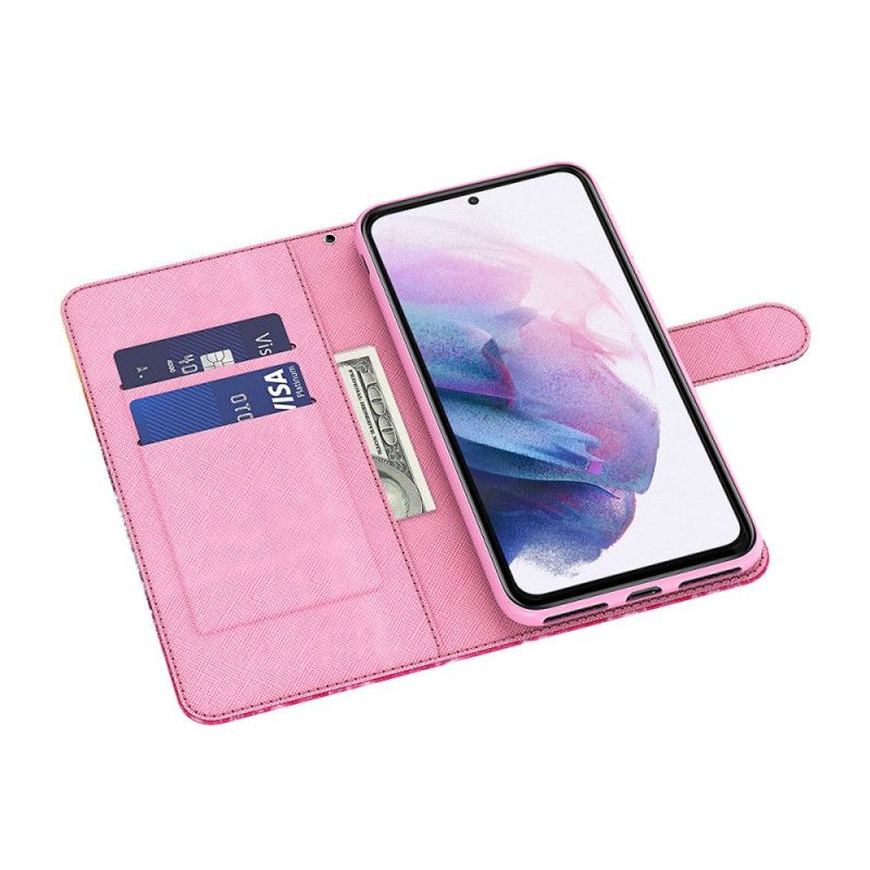 Flip Cover Samsung Galaxy A13 5G Pink Træ