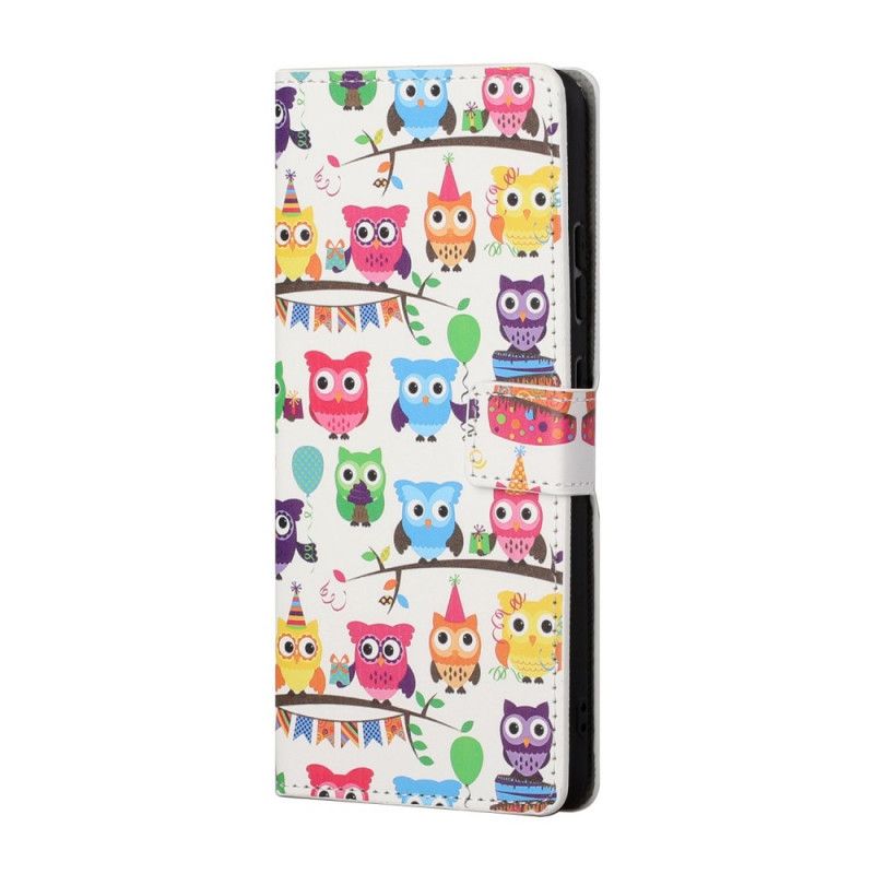 Læder Cover Samsung Galaxy A13 5G Flere Ugler