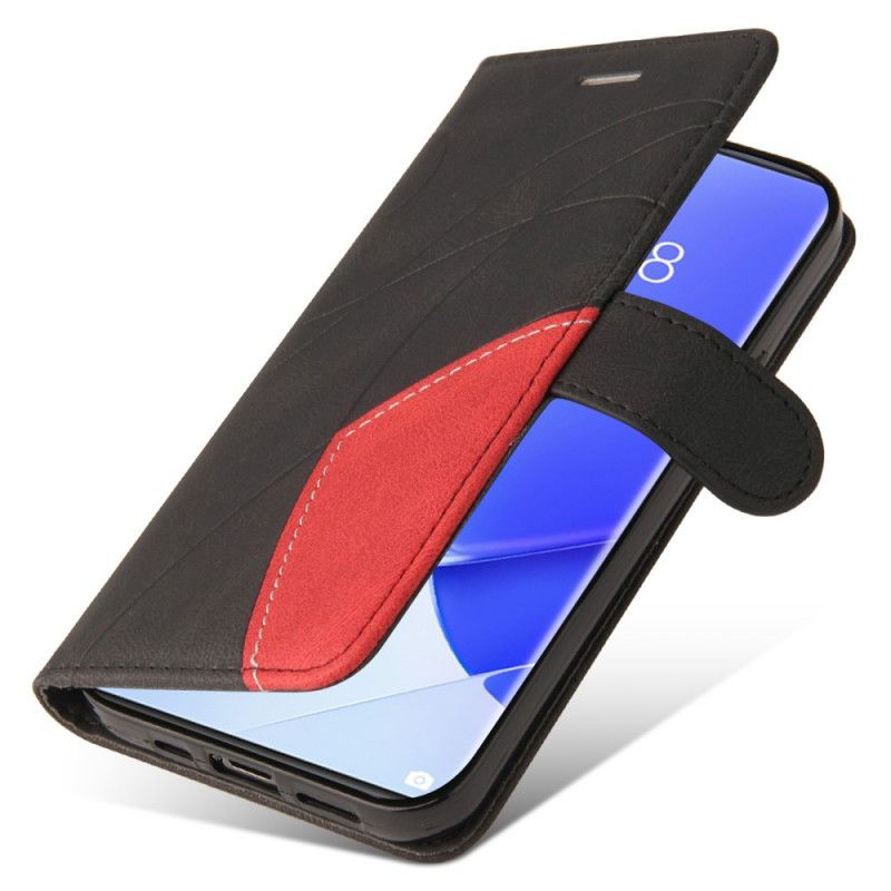 Flip Cover Huawei Nova 9 / Honor 50 Signatur Tofarvet Imiteret Læder
