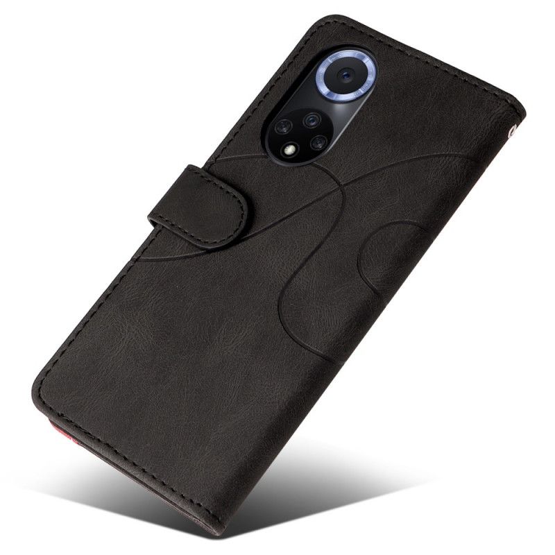 Flip Cover Huawei Nova 9 / Honor 50 Signatur Tofarvet Imiteret Læder