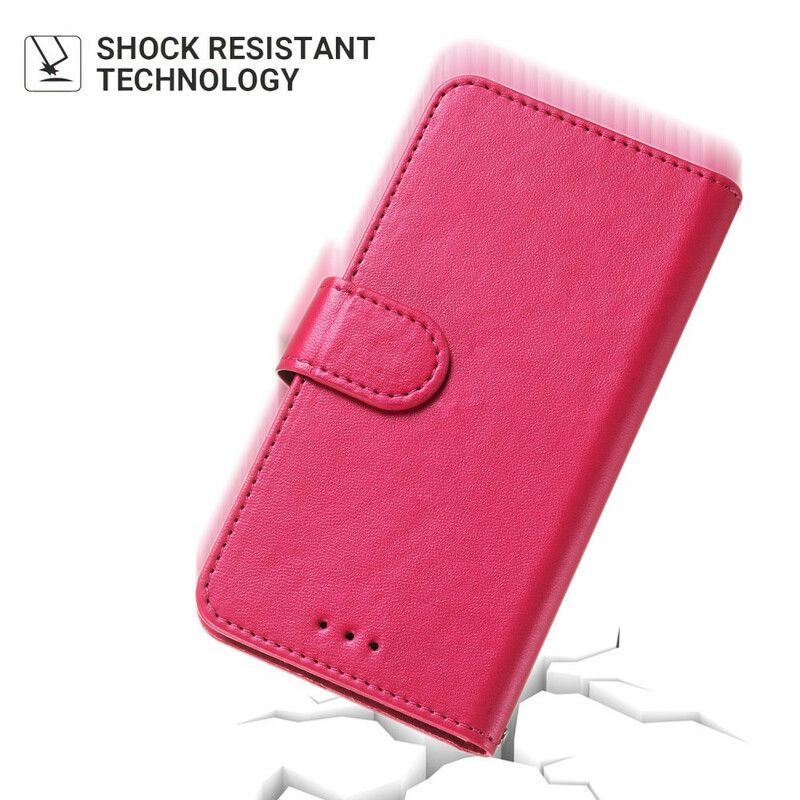 Flip Cover iPhone 6 / 6S Med Snor Lædereffektrem I Ren Farve