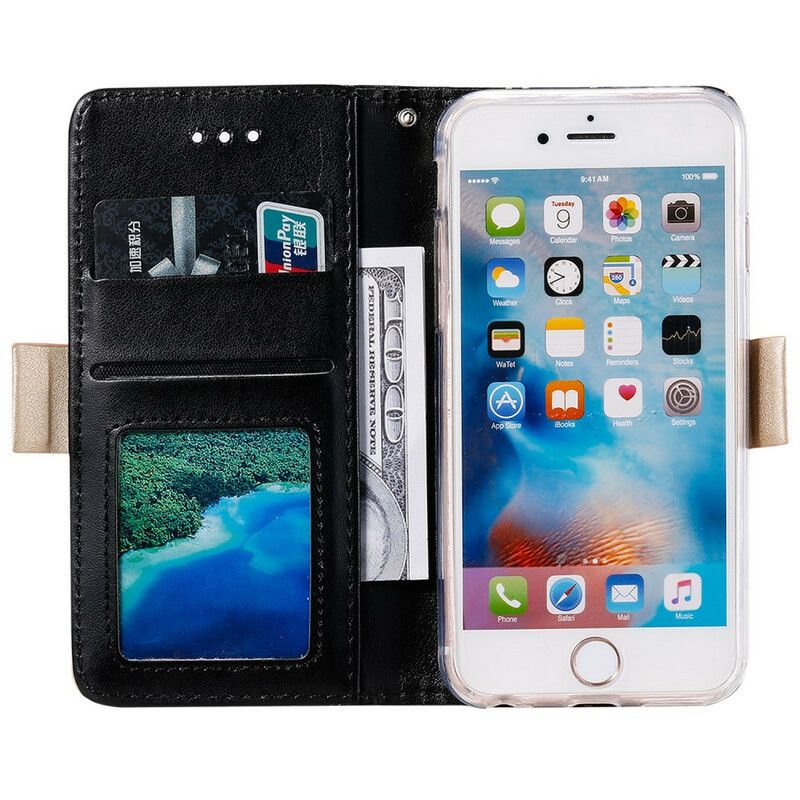 Flip Cover iPhone 6 / 6S Med Snor Møntpung Med Blondebånd