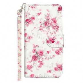 Flip Cover Samsung Galaxy A14 / A14 5G Med Snor Rem Liberty Flowers