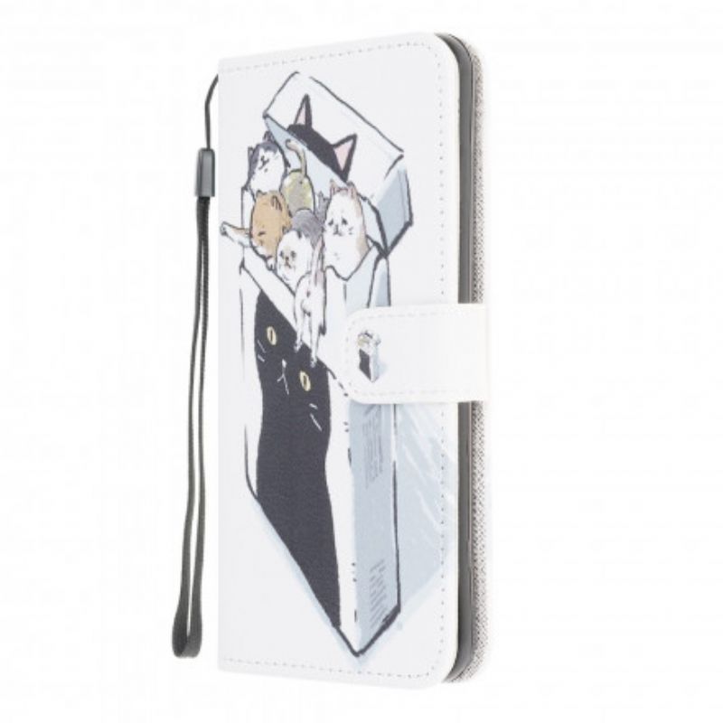 Flip Cover Samsung Galaxy XCover 5 Med Snor Thong Cats Levering