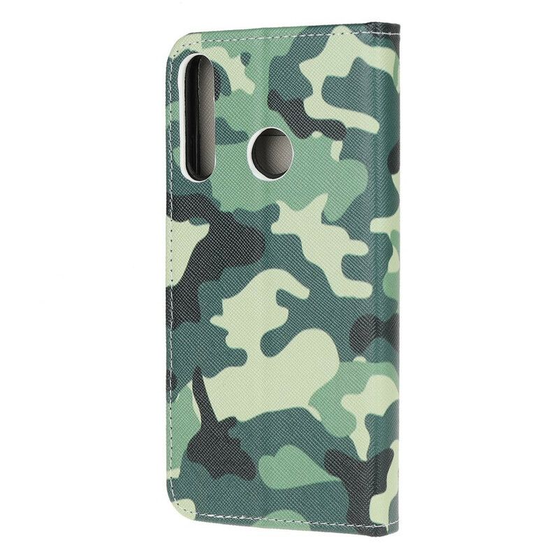 Læder Cover Huawei P40 Lite E / Huawei Y7p Militær Camouflage