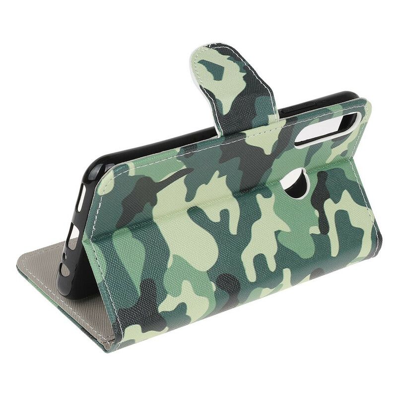Læder Cover Huawei P40 Lite E / Huawei Y7p Militær Camouflage