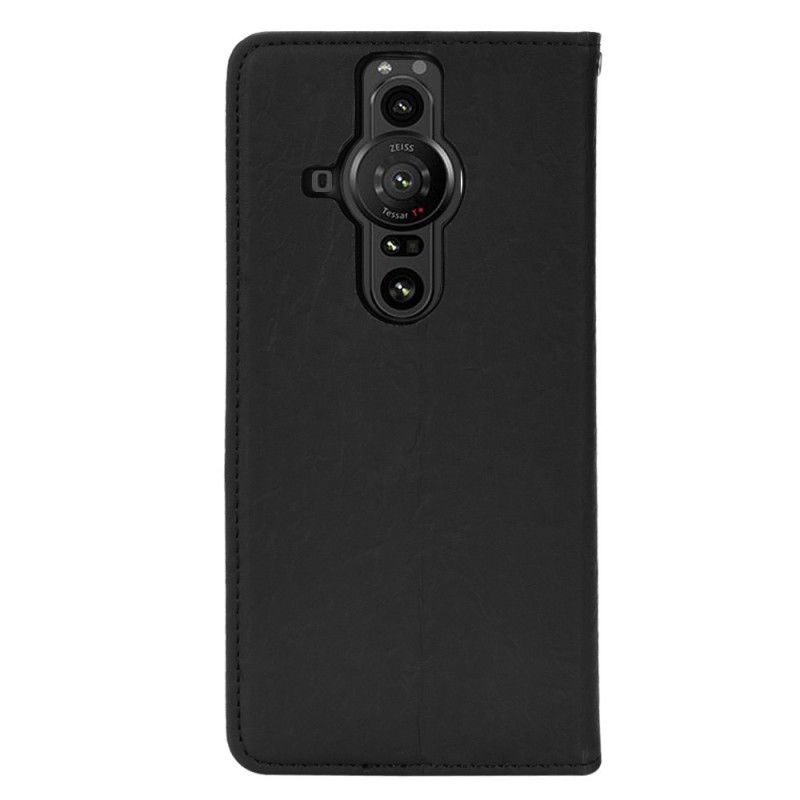 Cover Sony Xperia Pro-I Flip Cover Skrå Tofarvet Kunstlæder