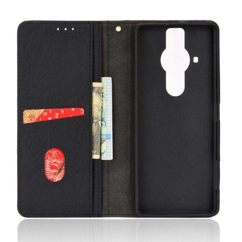 Cover Sony Xperia Pro-I Flip Cover Skrå Tofarvet Kunstlæder