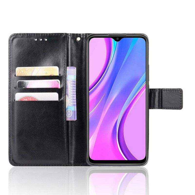 Flip Cover Xiaomi Redmi 9 Flashy Imiteret Læder