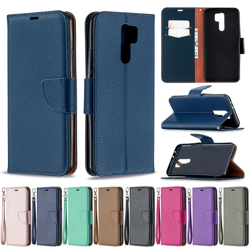 Flip Cover Xiaomi Redmi 9 Læder Cover Litchi Flap Skrå
