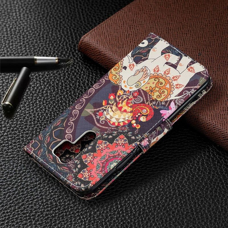 Læder Cover Xiaomi Redmi 9 Indiske Elefanter
