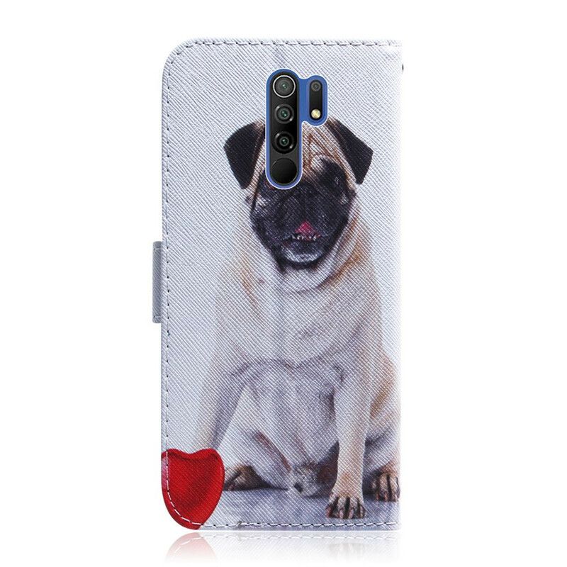 Læder Cover Xiaomi Redmi 9 Mopshund