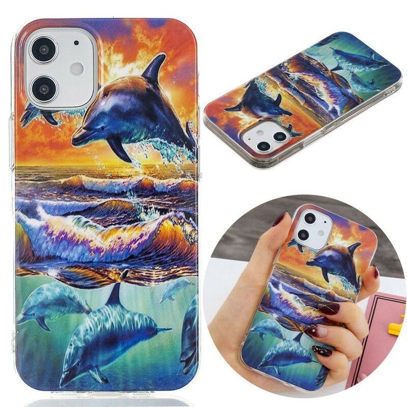 Cover iPhone 12 Mini Delfiner Går Fri