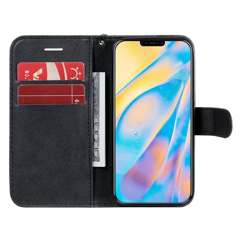 Flip Cover iPhone 12 Mini Med Snor Ensfarvet Serierem