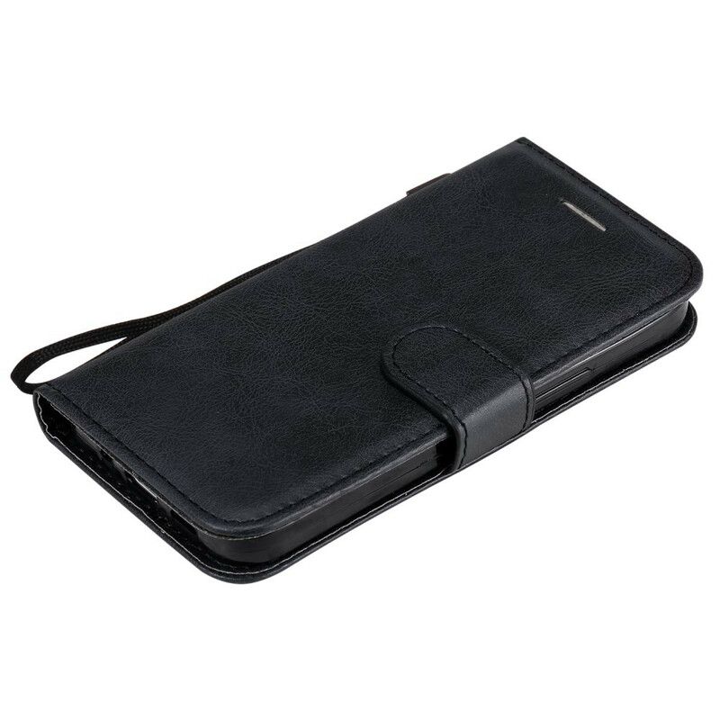 Flip Cover iPhone 12 Mini Med Snor Ensfarvet Serierem
