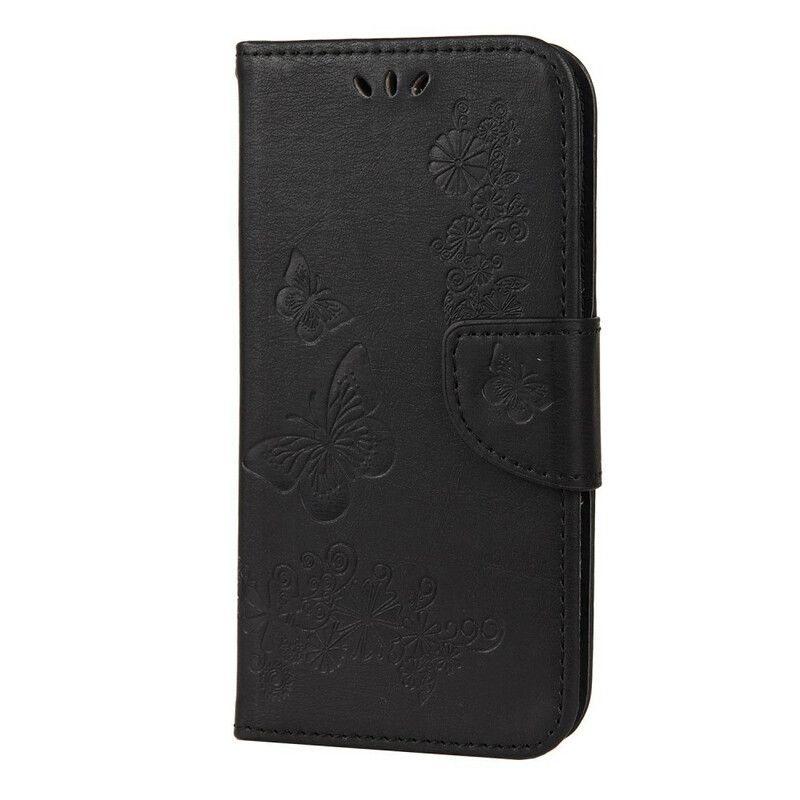 Flip Cover iPhone 12 Mini Med Snor Fantastiske Stropsommerfugle