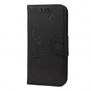 Flip Cover iPhone 12 Mini Med Snor Fantastiske Stropsommerfugle