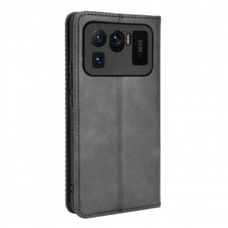 Cover Xiaomi Mi 11 Ultra Flip Cover Vintage Stiliseret Lædereffekt