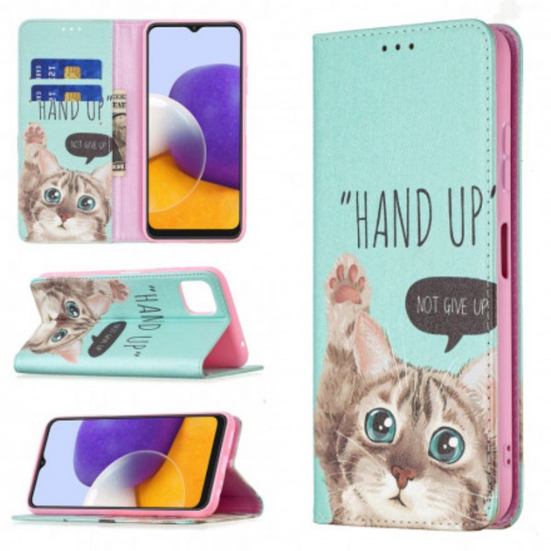 Cover Samsung Galaxy A22 5G Flip Cover Hånd Op