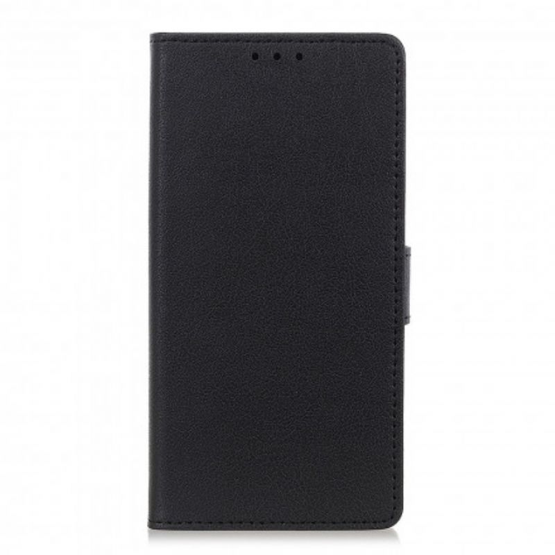 Flip Cover Samsung Galaxy A22 5G Klassisk Skinnende Lædereffekt
