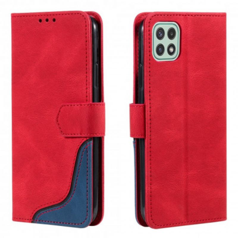 Læder Cover Samsung Galaxy A22 5G Skin-feel Wave