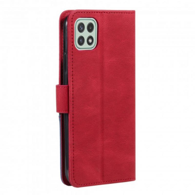Læder Cover Samsung Galaxy A22 5G Skin-feel Wave