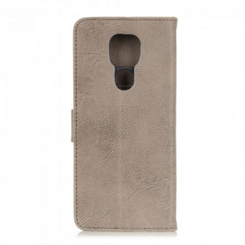Flip Cover Moto G9 Play Imiteret Læder Khazneh