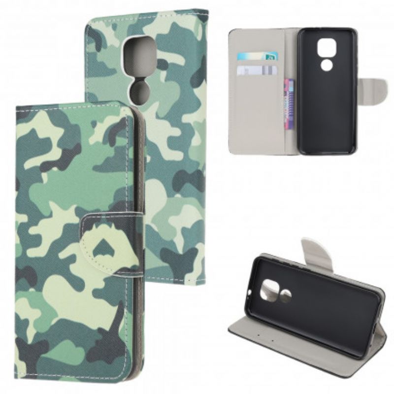 Flip Cover Moto G9 Play Militær Camouflage