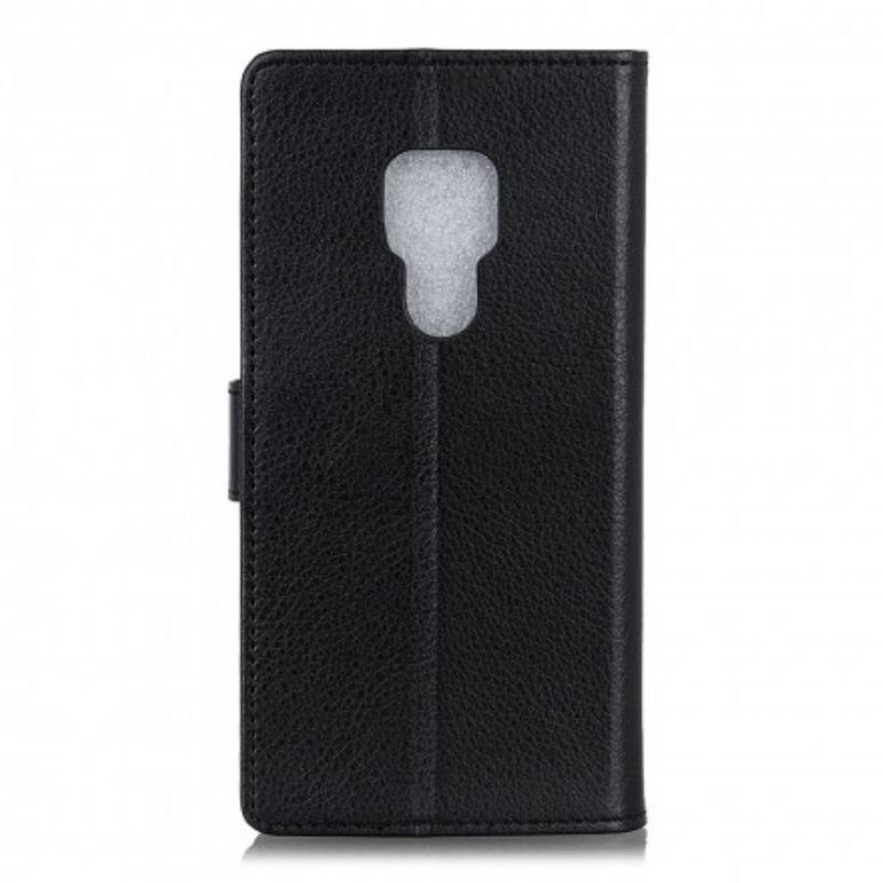 Flip Cover Moto G9 Play Traditionelt Litchi Imiteret Læder