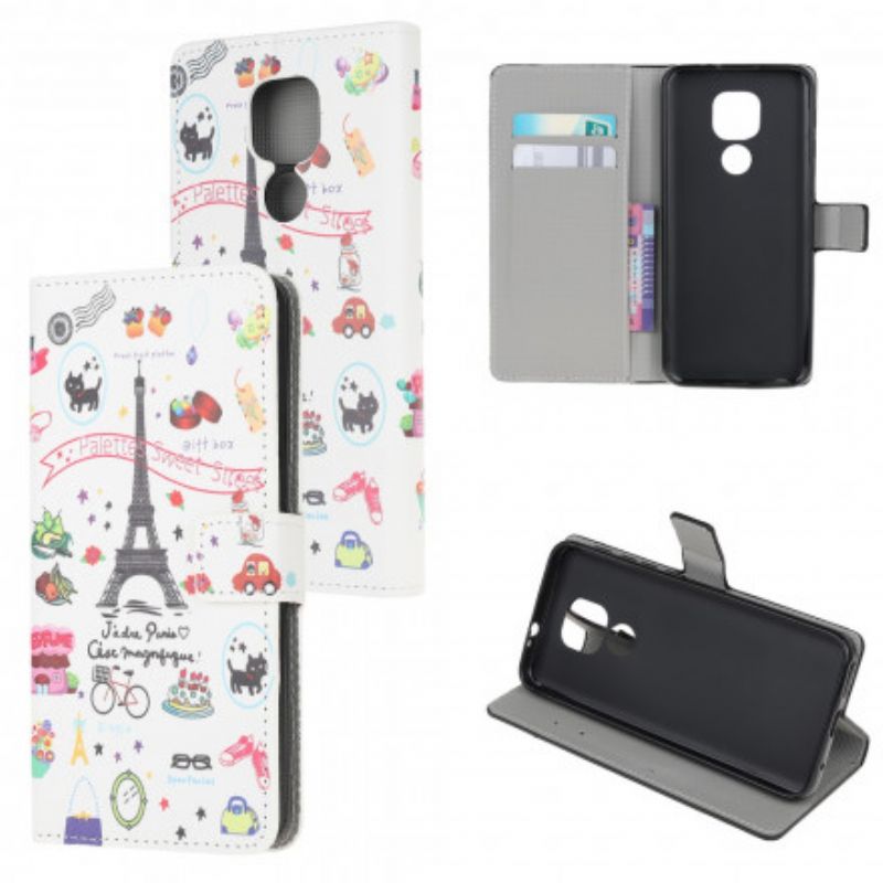 Læder Cover Moto G9 Play Jeg Elsker Paris