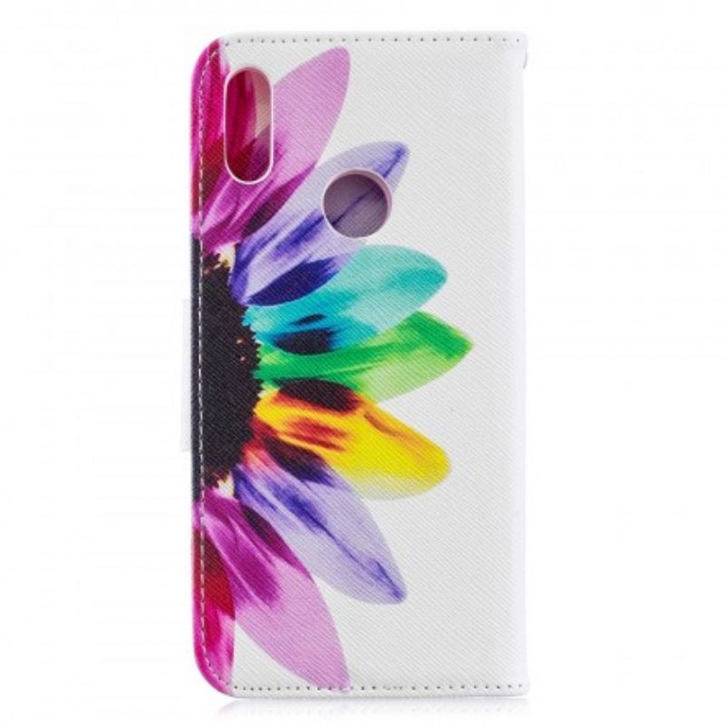 Flip Cover Huawei Y6 2019 / Honor 8A Akvarelblomst