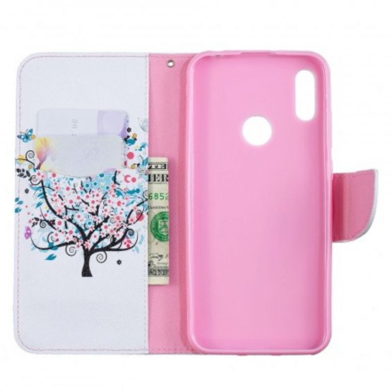 Flip Cover Huawei Y6 2019 / Honor 8A Blomstret Træ