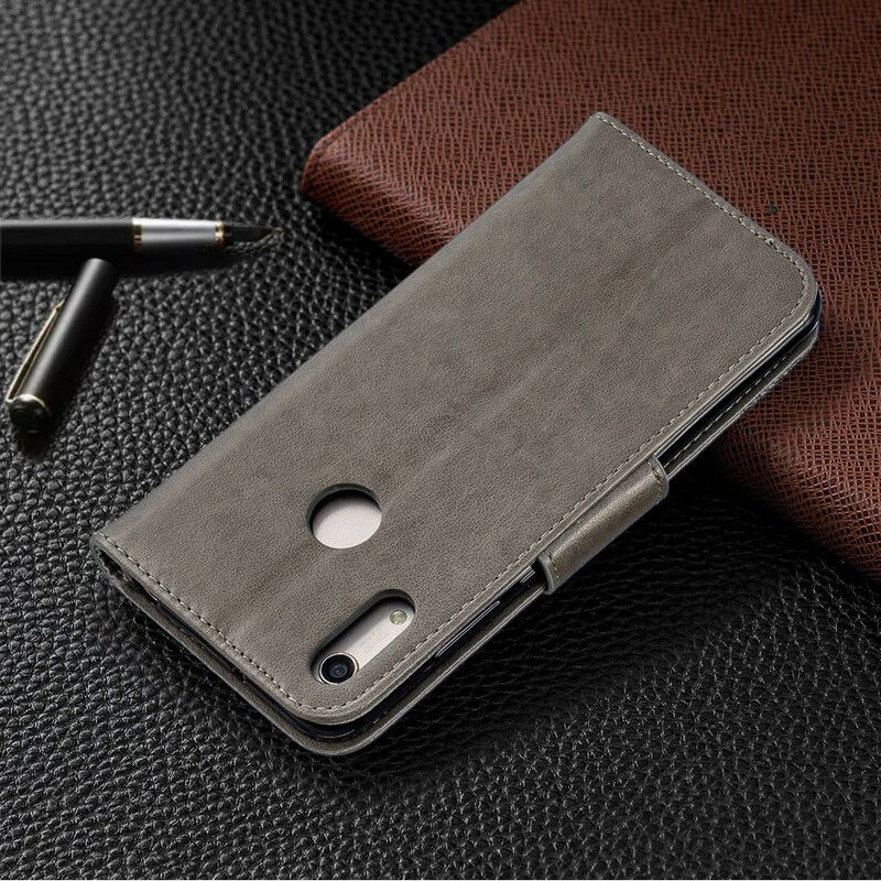 Flip Cover Huawei Y6 2019 / Honor 8A Læder Cover Sommerfugle Og Skråklap
