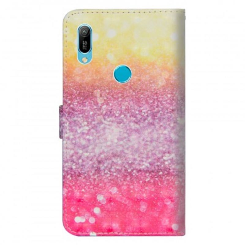 Flip Cover Huawei Y6 2019 / Honor 8A Magenta Glitter Gradient