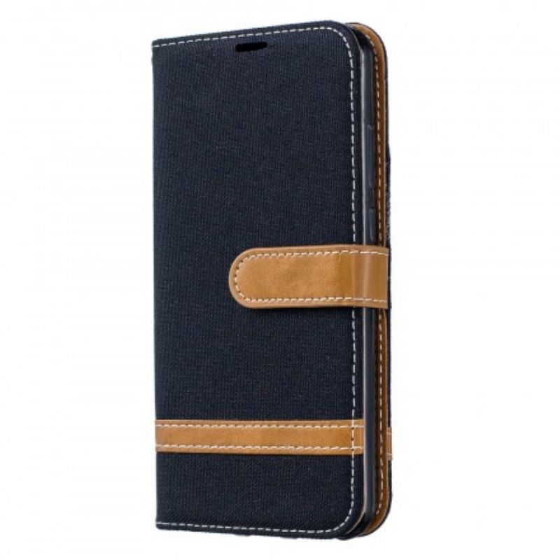 Flip Cover Huawei Y6 2019 / Honor 8A Med Snor Stof- Og Lædereffektrem